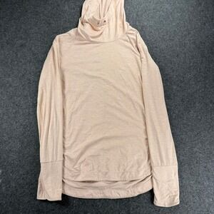 Athleta Hooded Tunic Top Small Long Sleeve Thumb Holes Athleisure Blush